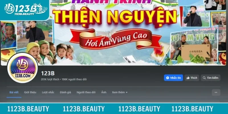 Liên hệ 123B thông qua Facebook fanpage 